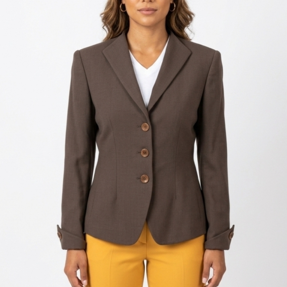 Vintage 90s Giorgio Armani Le Collezioni Vintage Blazer Size 4 Lana Wool